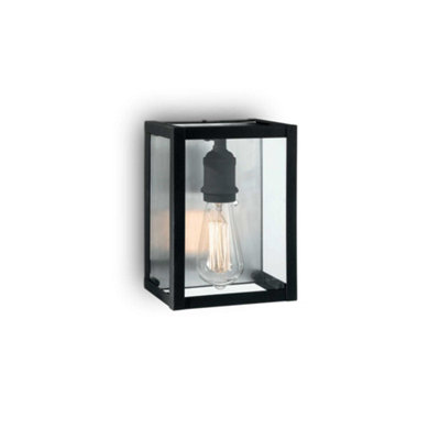 Ideal Lux Igor 1 Light Indoor Wall Light Black with Clear Glass Plates, E27