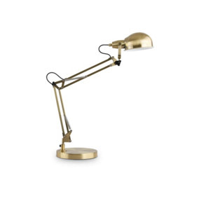 Ideal Lux Johnny Desk Task Lamp Antique Brass