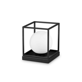 Ideal Lux Lingotto Globe Table Lamp Black Big