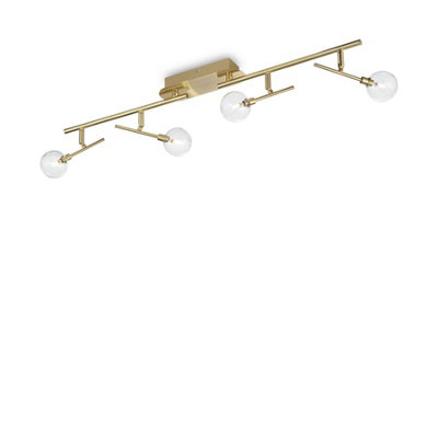 Ideal Lux Maracas 4 Light Ceiling Light Antique Brass