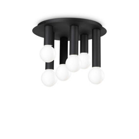 Ideal Lux Petit 6 Light Surface Mounted Downlight Black