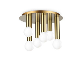Ideal Lux Petit 6 Light Surface Mounted Downlight Brass