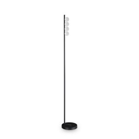 Ideal Lux Ping Pong 4 Light Multi Arm Floor Lamp Black 1000Lm 3000K