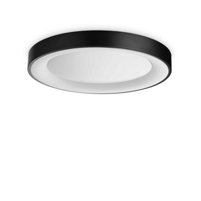 Ideal Lux Planet Integrated LED Semi Flush Light Black 2600Lm 3000K