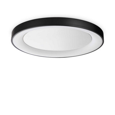 Ideal Lux Planet Integrated LED Semi Flush Light Black 3000Lm 3000K