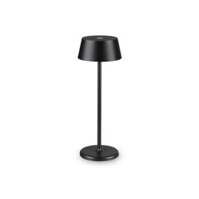 Ideal Lux Pure Integrated LED Table Lamp Black 230Lm 3000K IP54