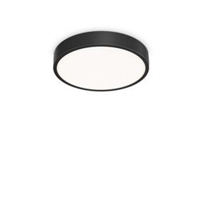 Ideal Lux Ray Integrated LED Semi Flush Light Black 4050Lm 3000-4000K IP44