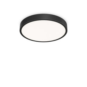 Ideal Lux Ray Integrated LED Semi Flush Light Black 6850Lm 3000-4000K IP44