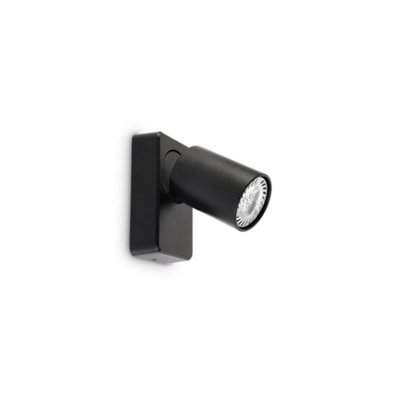 Ideal Lux Rudy Indoor Spotlight Wall Lamp 1 Light Black, GU10