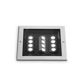 Ideal Lux Taurus Integrated LED Outdoor Recessed Ground Light Square Steel 1900Lm 3000K IP67