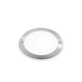 Ideal Lux Taurus Integrated LED Outdoor Recessed Ground Light Wide Round Steel 1750Lm 3000K IP67