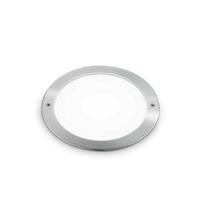 Ideal Lux Taurus Integrated LED Outdoor Recessed Ground Light Wide Round Steel 2700Lm 3000K IP67