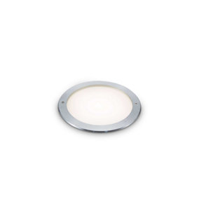 Ideal Lux Taurus Integrated LED Outdoor Recessed Ground Light Wide Round Steel 620Lm 3000K IP67