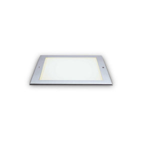 Ideal Lux Taurus Integrated LED Outdoor Recessed Ground Light Wide Square Steel 1250Lm 3000K IP67