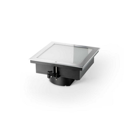 Ideal Lux Taurus Integrated LED Outdoor Recessed Ground Light Wide Square Steel 2700Lm 3000K IP67