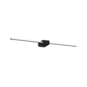 Ideal Lux Theo 2 Light Integrated LED Wall Lamp Black 900Lm 3000K
