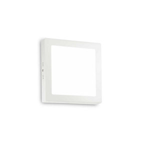 Ideal Lux Universal Integrated LED 22cm Square Semi Flush Light White 1950Lm 4000K