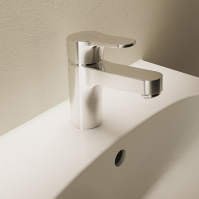 Ideal Standard Cerabase single lever basin mixer tap with click waste and bluestart technology, BD054AA, chrome