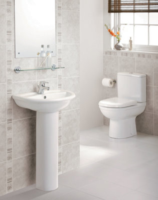 Ideal Standard Della Close Coupled Toilet with 6/4 litre cistern and soft close toilet seat - 8