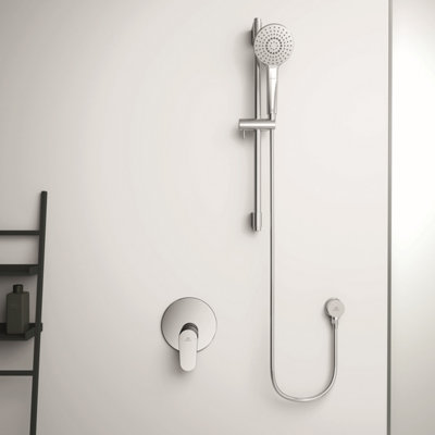 Ideal Standard Evo Round Shower Kit With 110mm Diameter Shower Head And ...