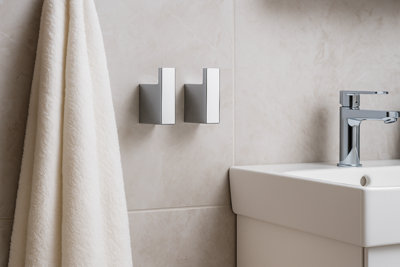 Ideal Standard Square Robe Hooks by Chrome Bathroom Towel & Robe Holder ...