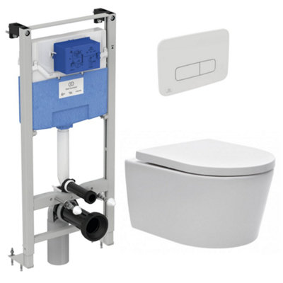 Ideal Standard WC Pack Freestanding Prosys Frame + Rimless SAT Toilet ...