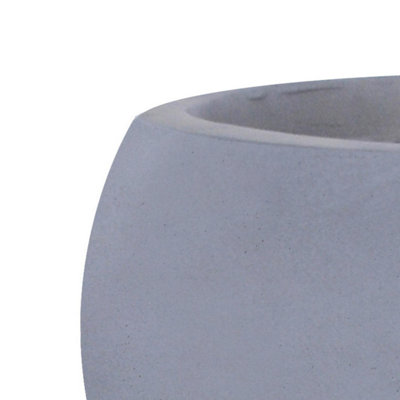 IDEALIST™ 11.8 Inch Bowl Planter, Light Grey Reinforced Stone Garden Shallow Planter, Large Bonsai Pot W30 H14 cm, 10L