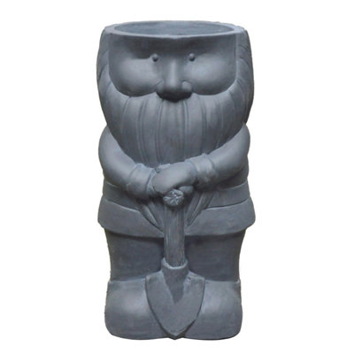 IDEALIST��™ 39cm Funny Garden Gnome Planter, Gnome with a Shovel, Outdoor Plant Pot L23 W21 H39 cm, 7L