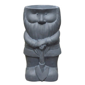 IDEALIST™ 39cm Funny Garden Gnome Planter, Gnome with a Shovel, Outdoor Plant Pot L23 W21 H39 cm, 7L