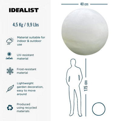 IDEALIST™ 40cm White Washed Reinforced Stone Outdoor Concrete - Main Image