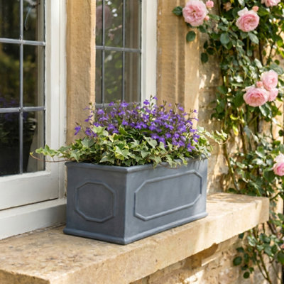 IDEALIST™ 40cm Window Box Chelsea Planter, Slate Effect Windowsill ...