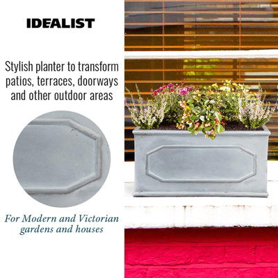 IDEALIST™ 40cm Window Box Chelsea Planter, Slate Effect Windowsill ...
