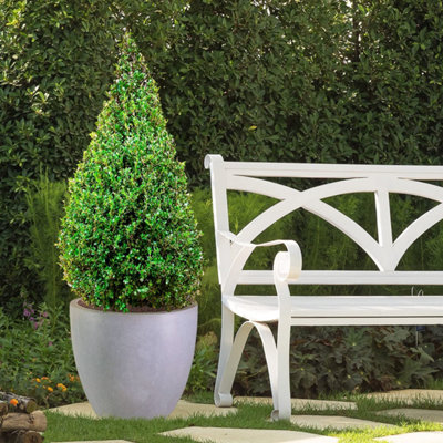IDEALIST™ 56cm Large Round Planter for Trees, Grey Reinforced Stone Garden Planter, Outdoor Plant Pot D56 H52 cm, 128L