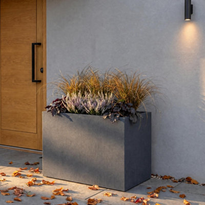 IDEALIST™ 60cm Garden Trough, Slate Grey Reinforced Stone Tall ...