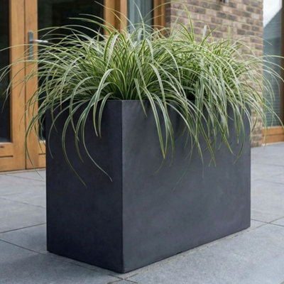 IDEALIST™ 60cm Garden Trough, Slate Grey Reinforced Stone Tall ...