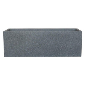 IDEALIST™ 60cm Garden Window Box, Grey Reinforced Stone Windowsill Planter, Outdoor Large Plant Pot L60 W17 H17 cm, 17.9L