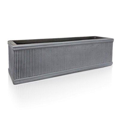 IDEALIST™ 60cm Window Box, Vintage Slate Effect Grey Garden Windowsill Planter, Outdoor Large Plant Pot L60 W17 H17 cm