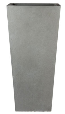 IDEALIST™ 65cm Tall Planter, Grey Reinforced Stone Tapered Garden Planter, Outdoor Large Plant Pot L32 W32 H65 cm, 67L