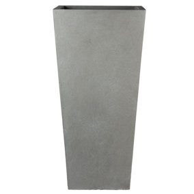 IDEALIST™ 65cm Tall Planter, Grey Reinforced Stone Tapered Garden Planter, Outdoor Large Plant Pot L32 W32 H65 cm, 67L