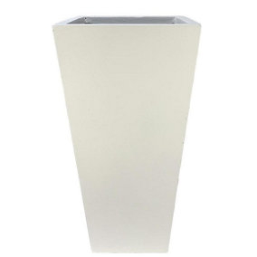 IDEALIST™ 65cm Tall Planter, White Reinforced Stone Tapered Garden Planter, Outdoor Large Plant Pot L32 W32 H65 cm, 67L