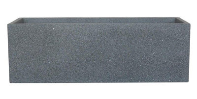 IDEALIST™ 70cm Window Box, Grey Reinforced Stone Garden Windowsill Planter, Outdoor Plant Pot L70 W22 H23 cm, 37L