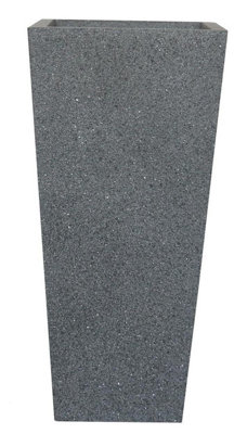 IDEALIST�™ 89cm Tall Planter, Grey Reinforced Stone Tapered Planter, Large Outdoor Plants Pots L43 W43 H89 cm, 127L