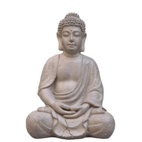 IDEALIST Buddha Sitting in Mediation Brown Indoor and Outdoor Statue L30 W24 H41 cm