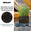 IDEALIST Chelsea Flower Box Square Garden Planter, Faux Lead Dark Grey Light Stone Outdoor Plant Pot W22 H22 L22 cm, 11L