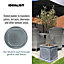 IDEALIST Chelsea Flower Box Square Garden Planter, Faux Lead Grey Light Stone Outdoor Plant Pot W30 H30 L30 cm, 27L