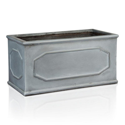 IDEALIST Chelsea Window Flower Box Garden Planter, Faux Lead Light Stone Outdoor Large Plant Pot W30 H30 L60 cm, 54L