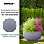 IDEALIST Classic Smooth Light Grey Garden Bowl Planter, Outdoor Plant Pot D44 H21 cm, 32L