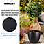 IDEALIST Contemporary Black Light Concrete Egg Garden Round Planter Large, Outdoor Plant Pot D46 H45 cm, 75L