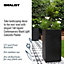 IDEALIST Contemporary Black Light Concrete Garden Tall Square Planter, Outdoor Plant Pot H70 L33 W33 cm, 79L