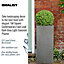 IDEALIST Contemporary Faux Lead Dark Grey Light Concrete Garden Tall Square Planter, Outdoor Plant Pot H70 L33 W33 cm, 79L